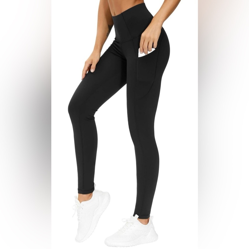 THE GYM PEOPLE Women’s Thick High Waist with Pockets Tummy Control Leggings